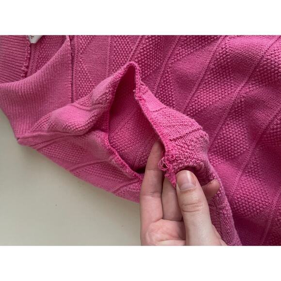 Vintage Turtle Bay Pink Collared Sweater Vest Top - Size Medium - Picture 9 of 9